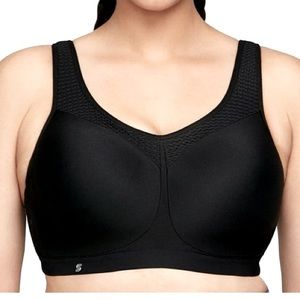 GLAMORISE SPORT black High Impact Wonderwire Sports Bra size 36C NWT